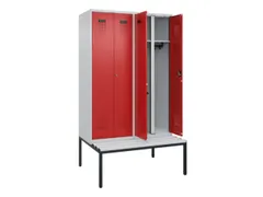 locker met bank,voor scheiding van kleding,HxBxD 2120x1200x815mm,4vak