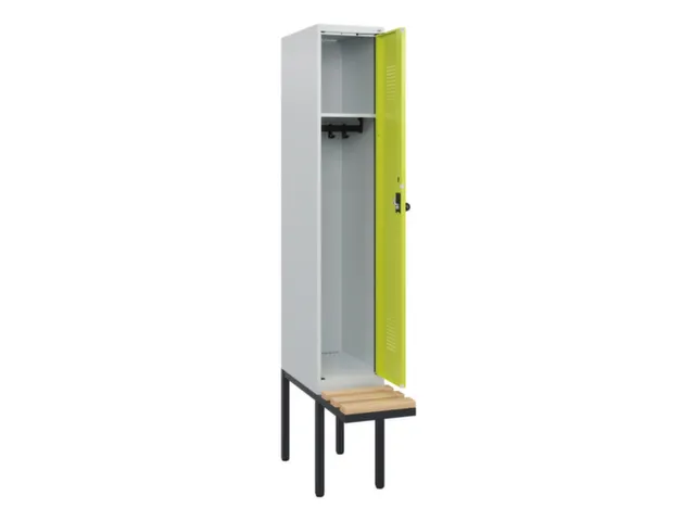 locker met bank,HxBxD 1950x300x815mm,1vak,vak B 300mm,draaigrendel