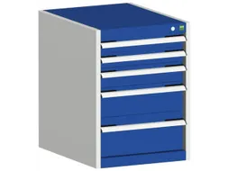 ladekast HxBxD 700x525x525mm 5laden romp RAL7035 front RAL5010