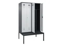 PBM-locker met bank,HxBxD 2120x1200x815mm,4vak,vak B 300mm