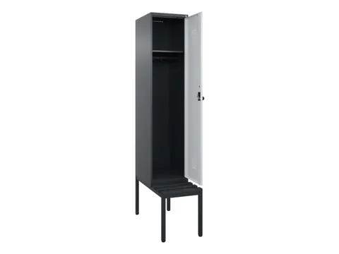 locker met bank,HxBxD 2120x400x815mm,1vak,vak B 400mm,draaigrendel