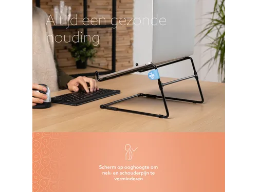 Laptopstandaard R-Go Steel Office voor 10-22 inch Zwart