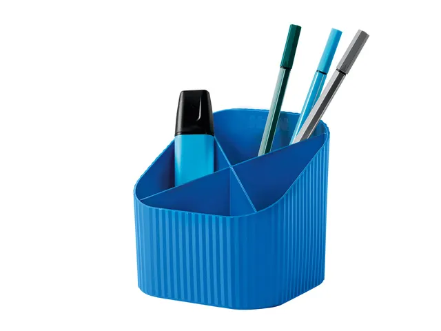 Porte-stylo HAN Re-X-LOOP 4 compartiments, bleu 100% matière recyclé