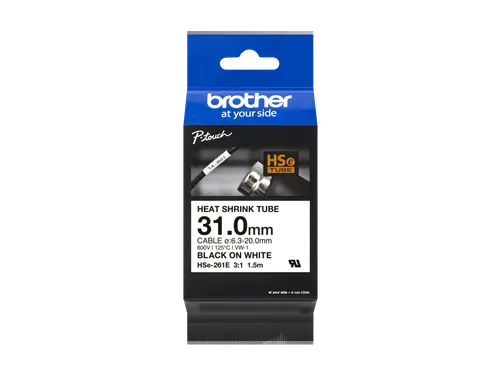 Brother HSe-261E krimpkous tapecassette zwart op wit 31mm