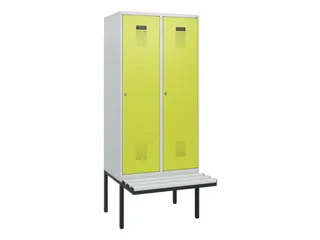 locker met bank,HxBxD 1950x800x815mm,2vak,vak B 400mm,cilinderslot - 2