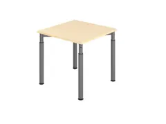 bureau,HxBxD 680-820x800x800mm,blad esdoorn,4voeten grafiet,ronde buis