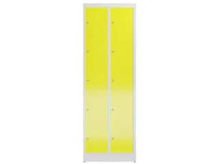 Lockerkast 1800x590x500mm 2x5 vakken cilinderslot, sokkel, RAL1018 - 2