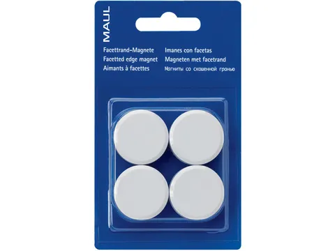 Magneet Maulsolid, Diameter 32 Mm, Wit, Blister Van 4 Stuks