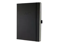 Weekagenda Conceptum A4+ 2027 (NL/FR/EN/DU), verticaal zwart Hardcover