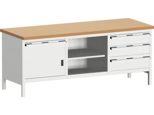 werkbank met opbergruimte,HxBxD 840x2000x750mm,beukenblad