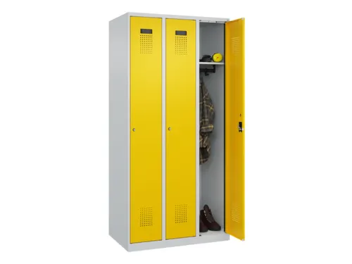 locker,HxBxD 1850x900x500mm,3vak,vak B 300mm,cil.-slot,staand op vloer