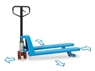 4-wegen-palletwagen 2.5t Zwenk/vorkwielennylon Enkel Vorklengte 1150mm - 1