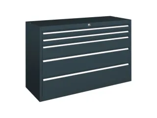 ladekast 800x1023x600mm 6laden cilinderslot RAL7035 front RAL5010 - 1