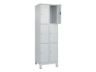 lockerkast,HxBxD 1950x600x500mm,2x3vakken,vak B 300mm,cil.-slot,voeten - 1