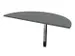 aanbouwtafel,HxBxD 740x1400x700mm,halfrond,MS-donkergrijs