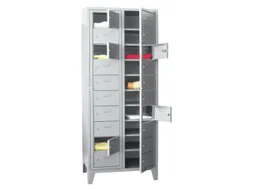 Vakken-/sorteerkast 1850x770x500 2x10vakken Poten Cilinderslot Ral7035