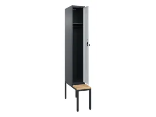 locker met bank,HxBxD 2120x300x815mm,1vak,vak B 300mm,draaigrendel - 2