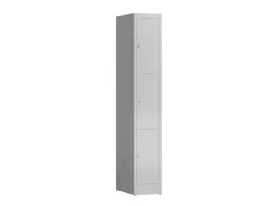 Lockerkast 1800x310x500mm 1x3 vakken cilinderslot, sokkel, RAL7035