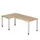 hoek-bureau,HxBxD 680-760x2000x1200mm,blad hout,90 °,4voeten RAL9007