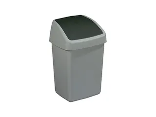 Afvalbak Delta swingdeksel 10 Liter Grijs Zwart - 1