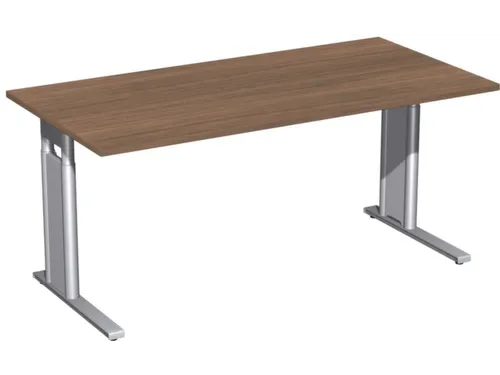 In hoogte verstelbaar bureau,HxBxD 680-820x1600x800mm,blad notenboom