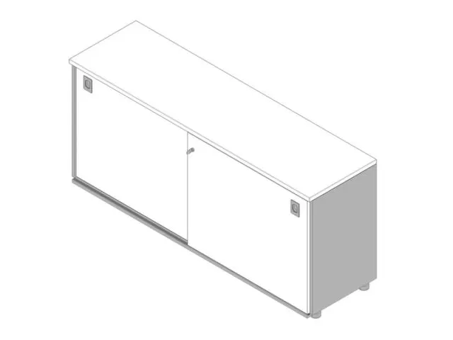 schuifdeurkast,HxBxD 730x1600x450mm,1xhouten vloer,2ordnerhoogte