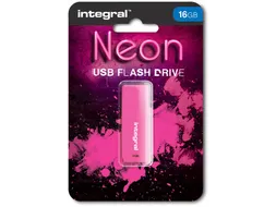 Neon USB 2.0 stick, 16 GB, roze
