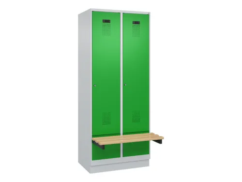locker met bank,HxBxD 1950x800x815mm,2vak,vak B 400mm,cilinderslot
