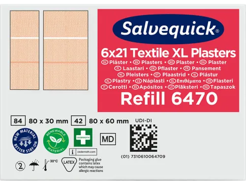 Salvequick Extra Grote Textielpleisters 21 Stuks