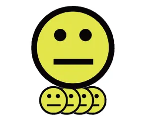 Magneet smiley 50mm emotie neutraal geel 5 stuks - 1