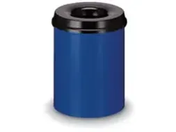 OUTLET prullenmand zelfblussend 20l HxØ 426x260mm kop zwart romp staa