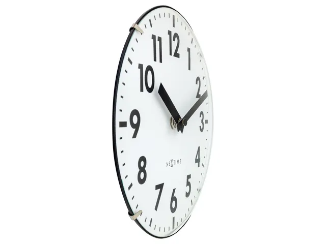 Tafelklok Nextime Duomo Mini 20 cm wit gebolde glazen lens