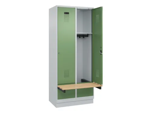 locker met bank,HxBxD 1950x800x815mm,2vak,vak B 400mm,cilinderslot