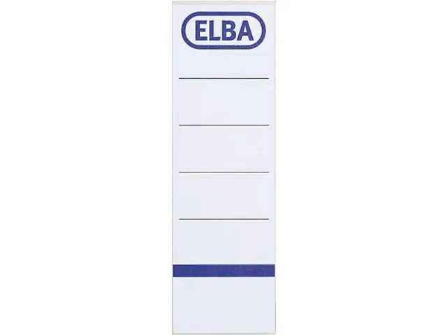 Etiquette dorsale Elba Large 59x190mm adhésive blanc/bleu 10 pièces