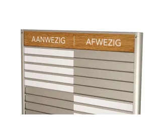 Menoor In-Uit bord 15 namen Aluminium Aanwezig/Afwezig Houtlook - 3