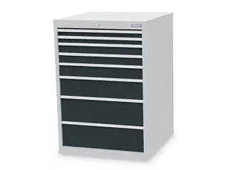 ladekast,HxBxD 1019x705x736mm,8lade(n),cilinderslot,romp RAL7035 - 1