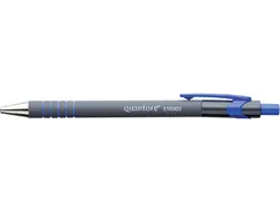 Balpen Quantore rubbergrip drukknop blauw medium