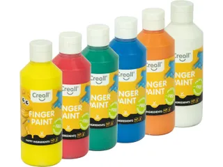 vingerverf Happy set met 6 flesjes 250 ml assorti - 1