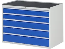 ladekast 825x1145x650mm 5laden cilinderslot RAL7035 RAL5010 metaal