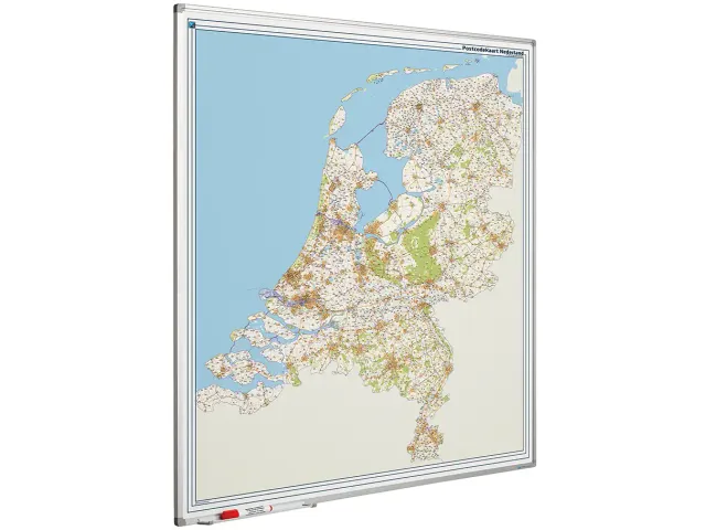 Landkaart Bord 130x110 Softline Profiel 8mm Nederland Postcode