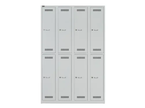 Dubbeldekse garderobekast,HxBxD 1850x1200x500mm,4x2vak.,vak B 300mm