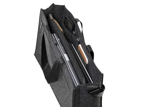 Bureautas Juscha voor hybride werken donker grijs 50x28x15cm