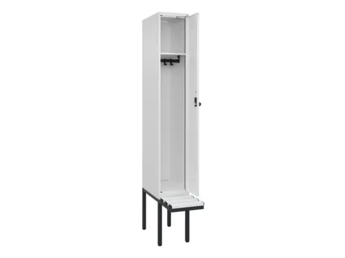 locker met bank,HxBxD 2120x300x815mm,1vak,vak B 300mm,draaigrendel