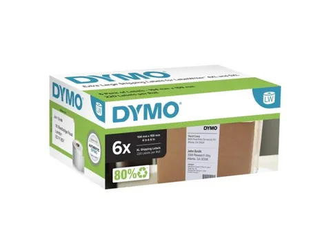 Etiket Dymo LabelWriter industrieel 104x159mm 6xrol à 200 stuks wit