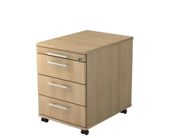 mobiel ladeblok,HxBxD 590x428x580mm,3lade(n),cil.-slot,romp eiken