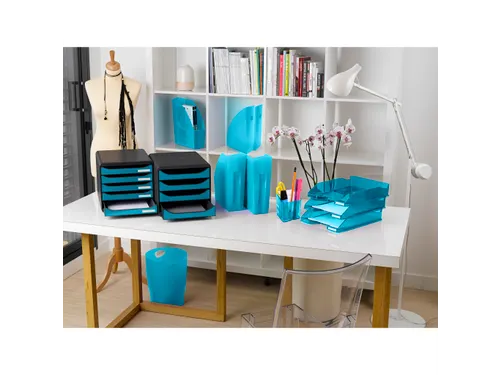 ECOBIN Papiermand 15 L turkoois transp.