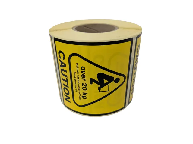 Etiquette avertissement DHL levage 20kg 75x75mm Rouleau 500 pièces