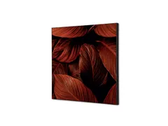 Wanddecoratie Textiel Set 40x40cm Botanische Bladeren Rood