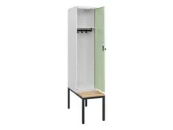 locker met bank,HxBxD 1950x400x815mm,1vak,vak B 400mm,draaigrendel