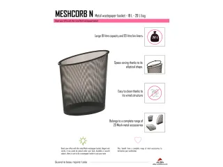 Mesh papierbak 18 liter zwart metaalgaas - 3